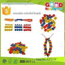 Grânulos de madeira colorida Mix Order Wholesale Beads pintados em muitas formas Beads coloridos de madeira